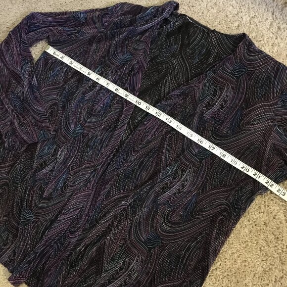 90s Retro Paisley Whimsigoth Crimped Crushed Clasp Closure Open Cardigan - Picture 13 of 16